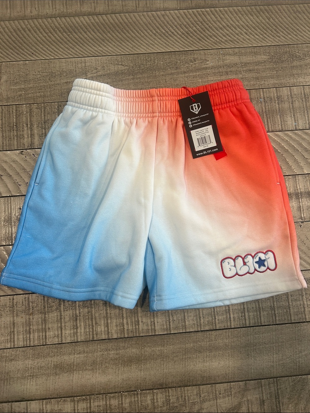 Kids Ombre Red, White & Blue Casual Athletic Shorts - BLOKI